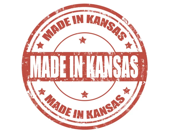 Hergestellt in Kansas-Briefmarke — Stockvektor