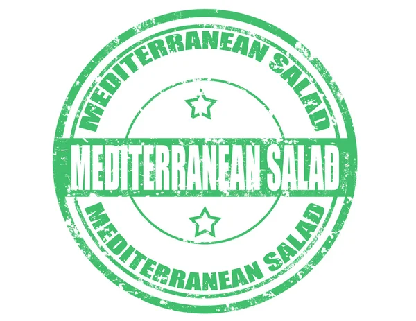 Medelhavsinspirerad sallad-stämpel — Stock vektor