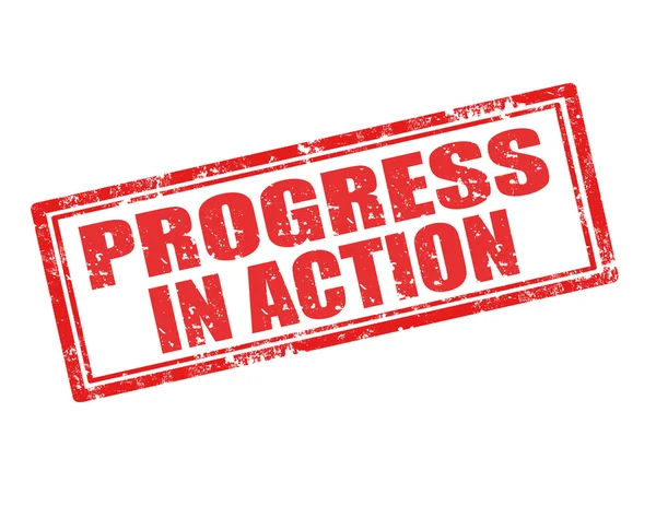 Πρόοδο σε δράση-σφραγίδα — Διανυσματικό Αρχείο