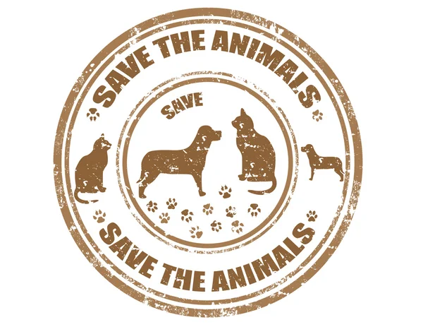 Save the animals-stamp — Stock Vector