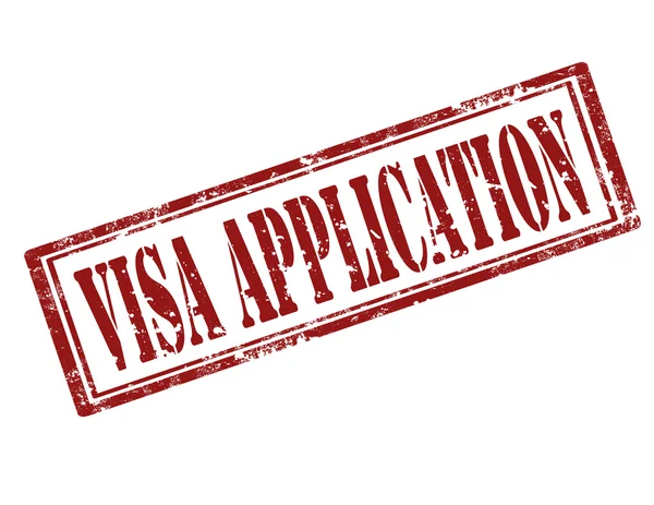 Visa application-stamp — Stock Vector