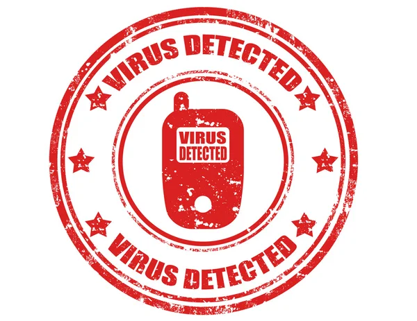 Virus rilevato timbro — Vettoriale Stock