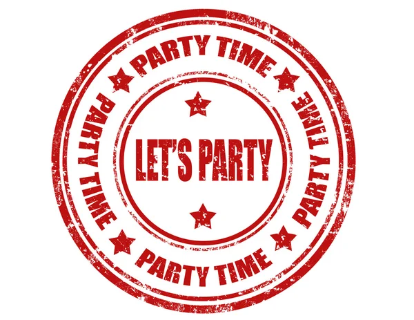 Let's Party-stamp — Stock Vector