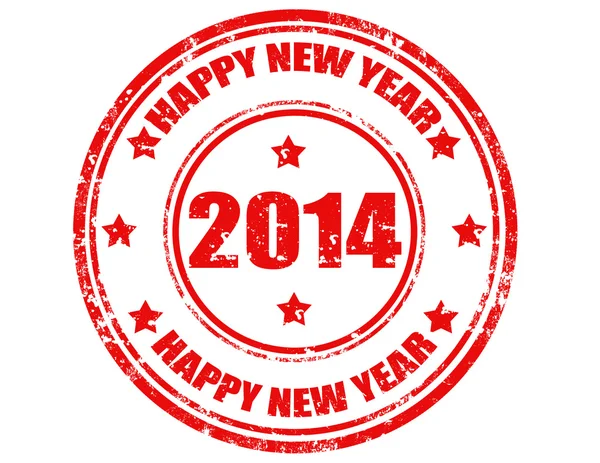 Feliz Ano Novo 2014-carimbo — Vetor de Stock