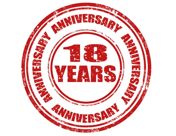 18 Years Anniversary — Stock Vector