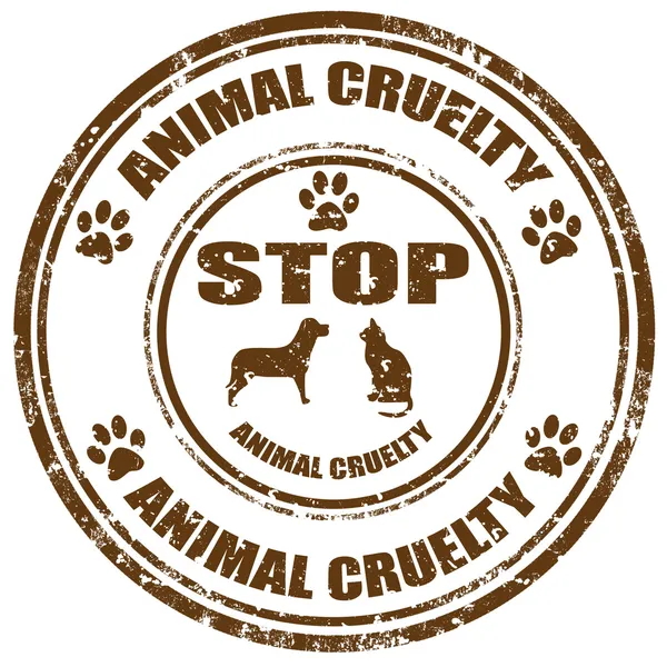 Stop Animal Cruelty-stamp — Stock Vector