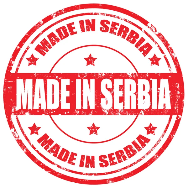 Hecho en Serbia-sello — Vector de stock