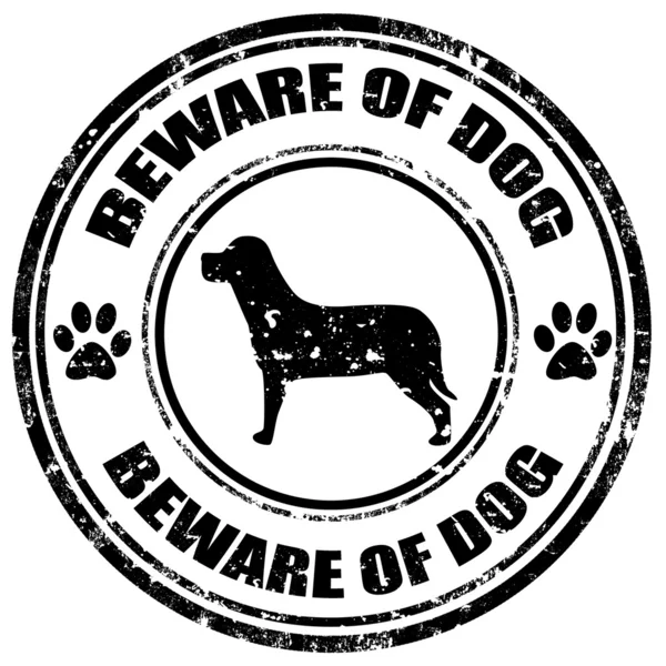 Cuidado con el sello de perro — Archivo Imágenes Vectoriales
