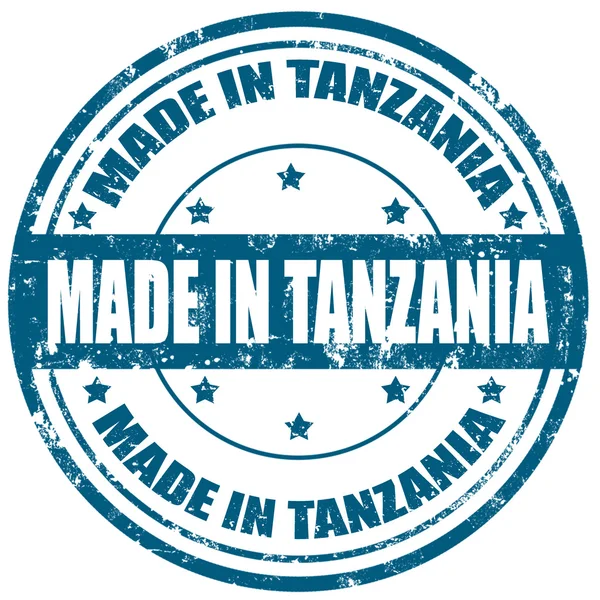 Fabriqué en Tanzanie-timbre — Image vectorielle