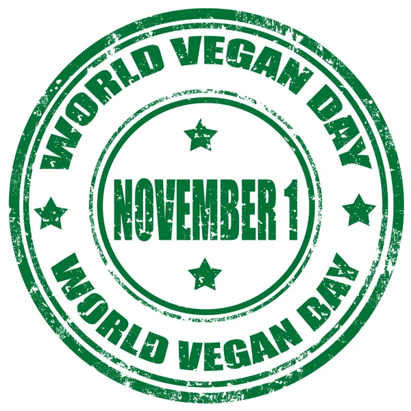 World Vegan Day-stamp — Stock Vector