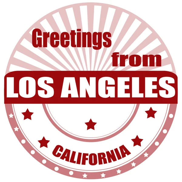 Greetings from Los Angeles-label — Stock Vector