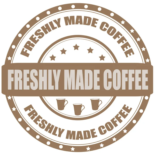 Frisch zubereitetes Kaffee-Etikett — Stockvektor