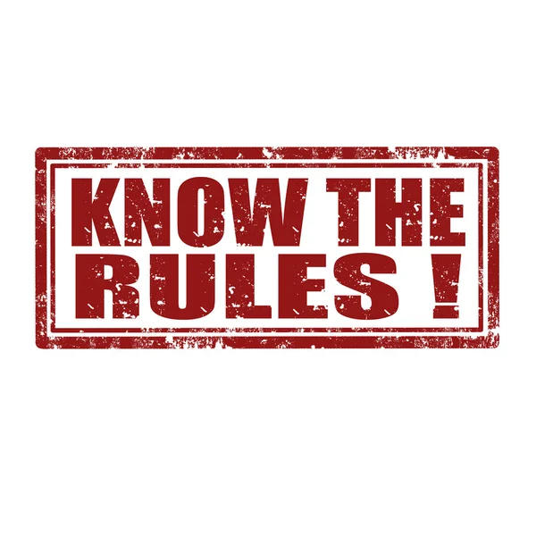 Weten de regels-stempel — Stockvector