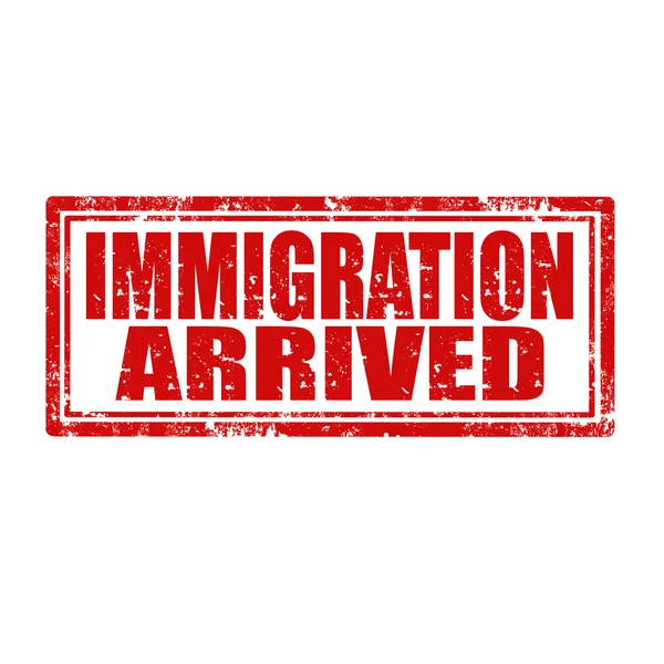 Μετανάστευση έφτασε-σφραγίδα — Διανυσματικό Αρχείο