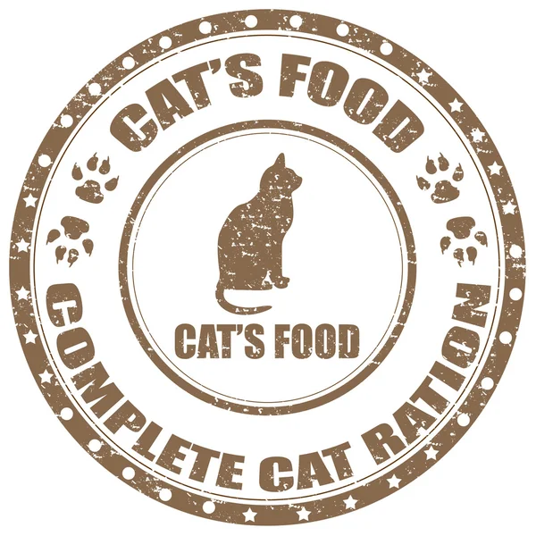 Cat's Food-stamp — Stock Vector