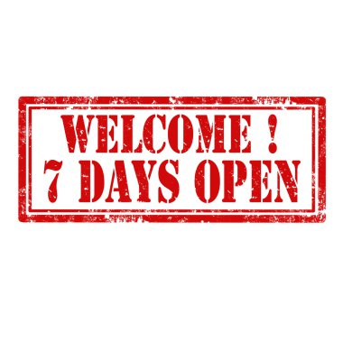 Welcome-7 Days Open-stamp clipart
