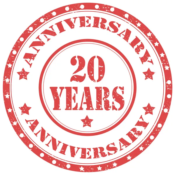 Anniversary 20 Years-stamp — Stock Vector