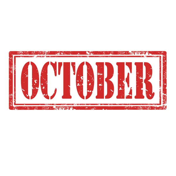 October-stamp — Stock Vector