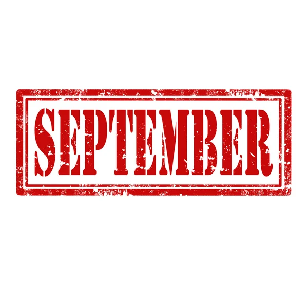 September-stamp — Stock Vector
