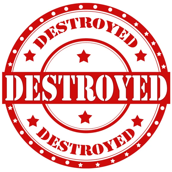 Destroyed-label — Stock Vector