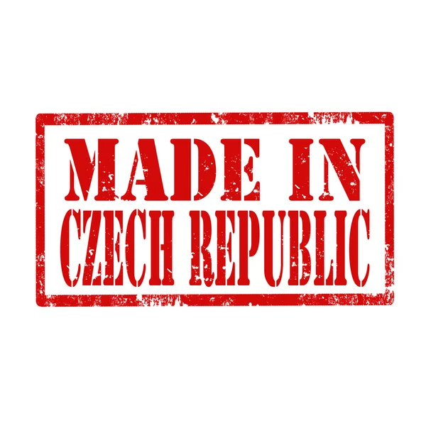 Hecho en República Checa-sello — Vector de stock