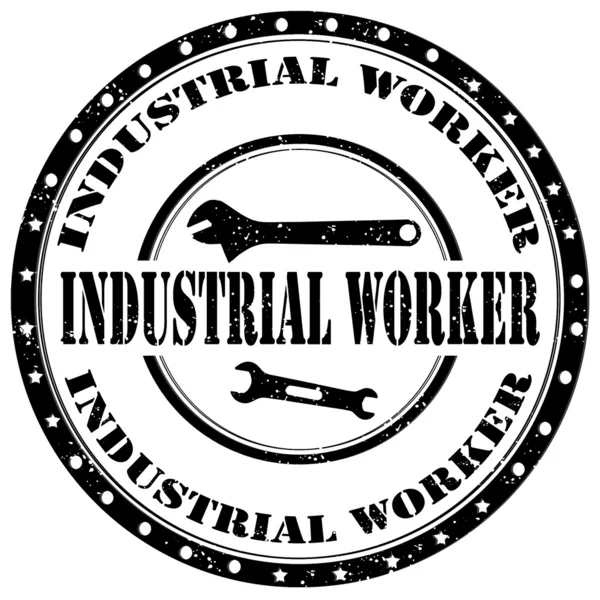 Industriële werknemer-stempel — Stockvector