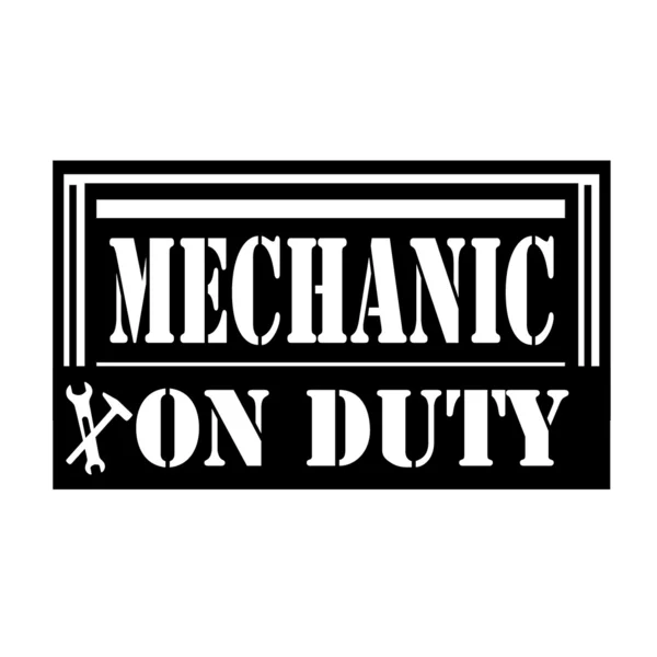 Mecánico en la etiqueta de servicio — Vector de stock