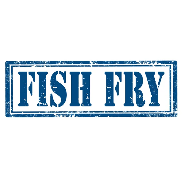 Fish Fry-stamp — Stock Vector