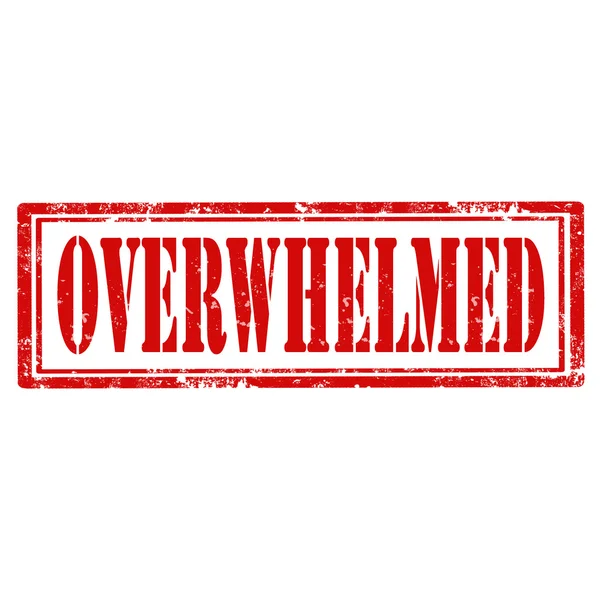 Overwhelmed-stamp — Stock Vector