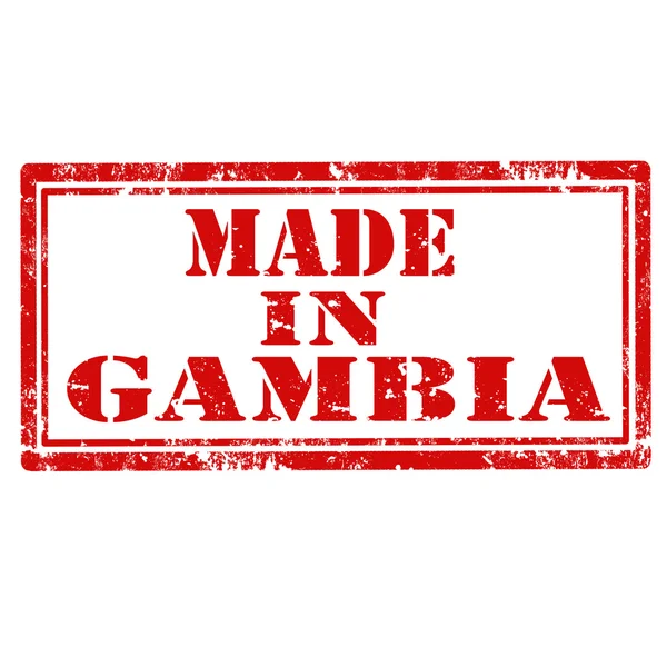 Hecho en Gambia-sello — Vector de stock
