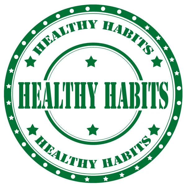 Healthy Habits-stamp — Stock Vector