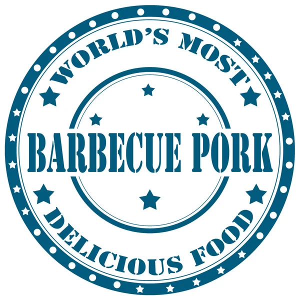 Barbecue Pork-stamp — Stock Vector