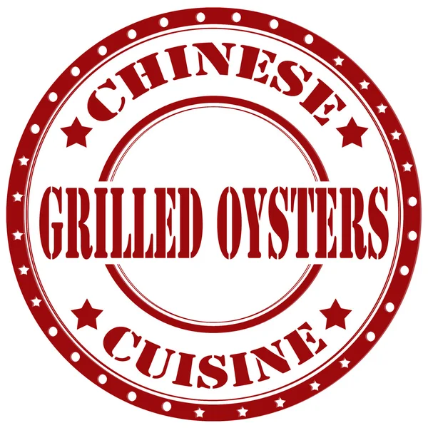 Gegrilde oesters-stempel — Stockvector