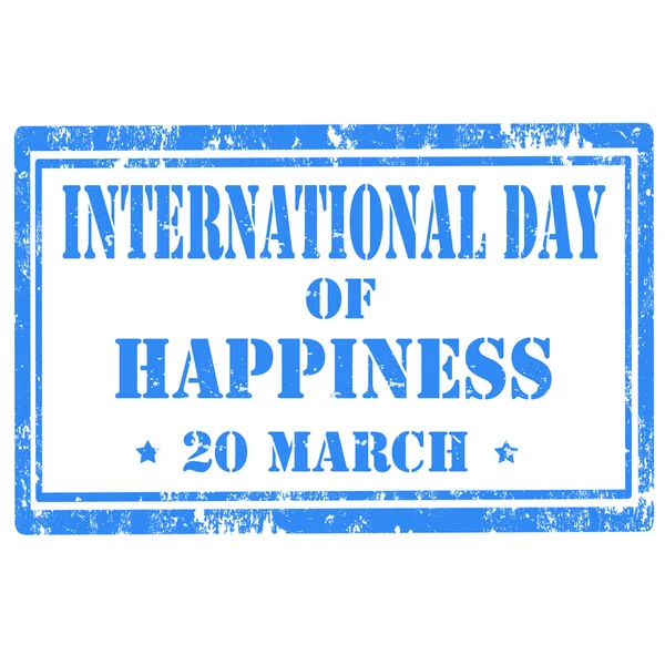 International Day Of Happiness-stamp — Stock Vector