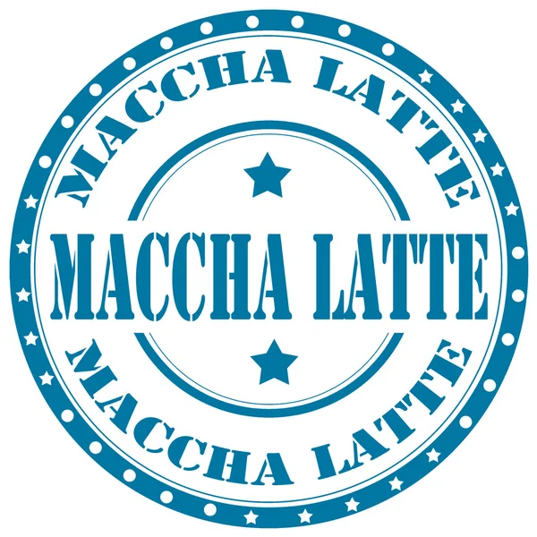 Maccha con sello de latte — Vector de stock