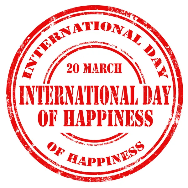 International Day Of Happiness-stamp — Stock Vector