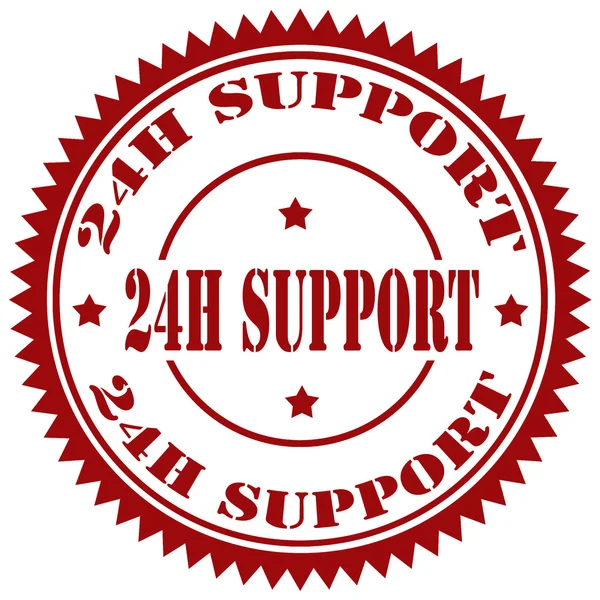Υποστήριξη 24 h-σφραγίδα — Διανυσματικό Αρχείο