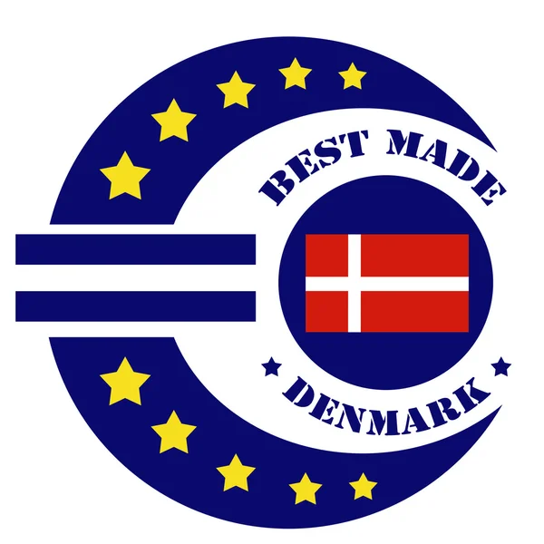 Mejor Made-Denmark — Vector de stock