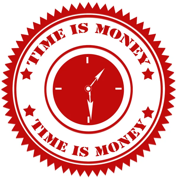Tijd is geld-label — Stockvector