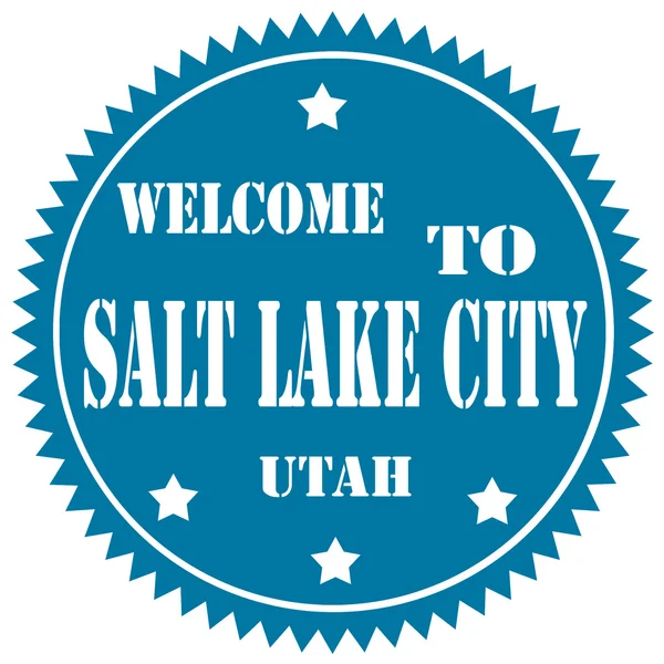 Welcome To Salt Lake City-label — Stock Vector