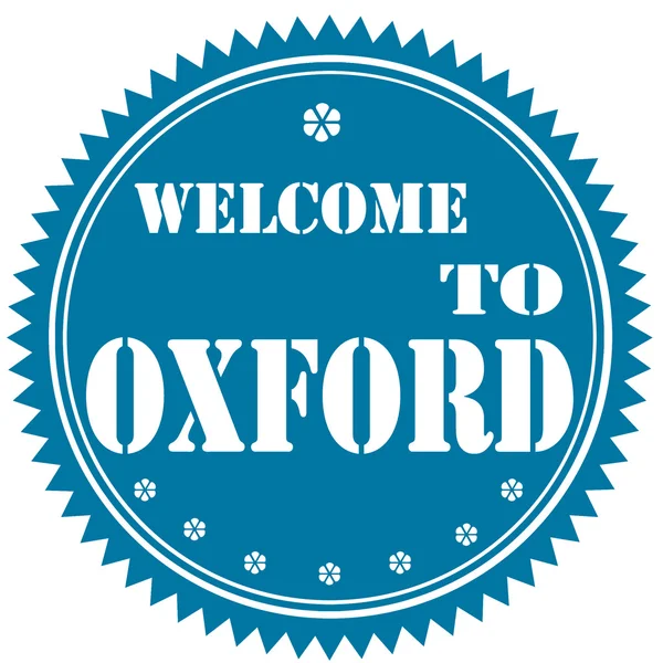 Welkom bij oxford-label — Stockvector