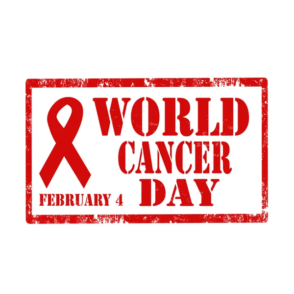 Día-sello mundial del cáncer — Vector de stock