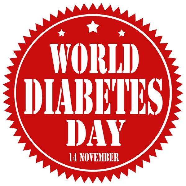 Etiqueta do Dia Mundial da Diabetes — Vetor de Stock