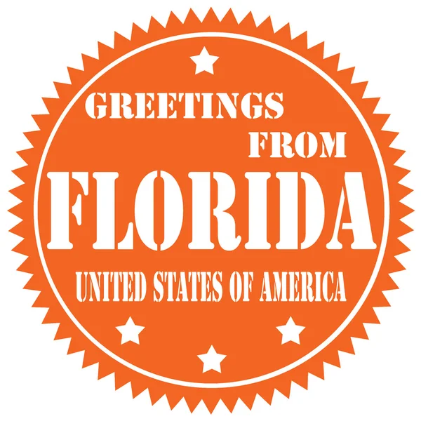 Saludos desde la etiqueta de Florida — Archivo Imágenes Vectoriales