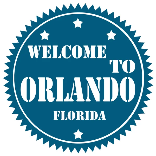 Welcome To Orlando-label — Stock Vector