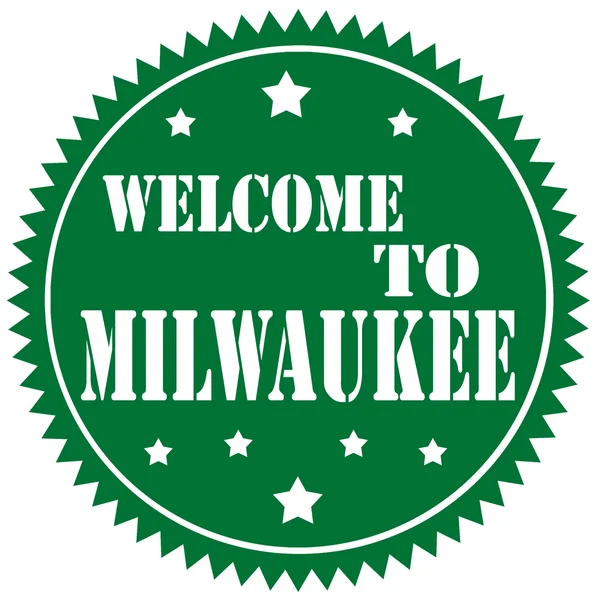 Bienvenido a la etiqueta Milwaukee — Archivo Imágenes Vectoriales