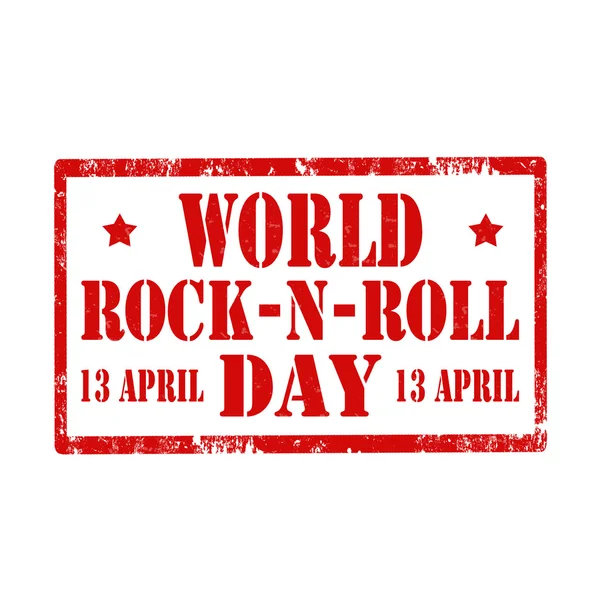 Świat rock-n-roll dzień pieczęć — Wektor stockowy