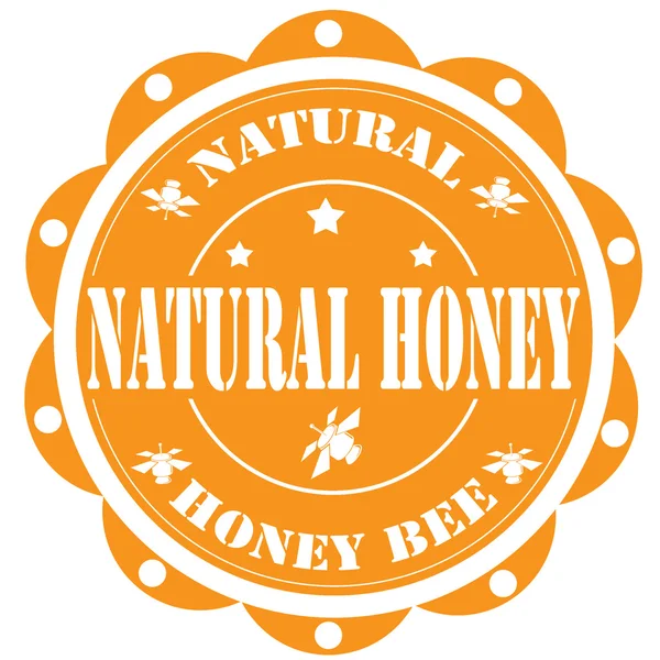 自然な蜂蜜ラベル — ストックベクタ