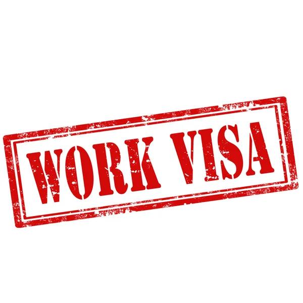Work Visa-stamp — Stock Vector