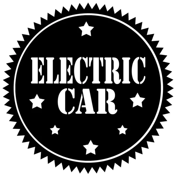 Etiqueta de coche eléctrico — Vector de stock